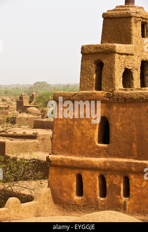 Au Niger, le Centre du Niger, Tahoa, région de brique de boue ; mosquée traditionnelle Village Yaama Banque D'Images