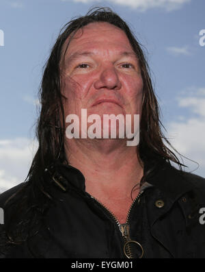 Le Wacken, Allemagne. 29 juillet, 2015. Thomas Jensen, fondateur et organisateur de l'W.O.A. (Wacken Open Air), pose sur le site du festival au Wacken, Allemagne, 29 juillet 2015. Heavy metal fans de partout dans le monde viennent à Wacken à célébrer le plus grand festival de heavy metal. Dpa : Crédit photo alliance/Alamy Live News Banque D'Images