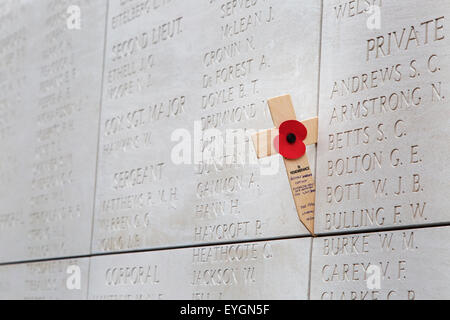 Porte de Menin mémorial aux disparus, monument aux morts dédié à la commémoration des soldats qui ont été tués dans le saillant d'Ypres Banque D'Images