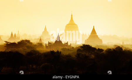 Les Temples de Bagan, Mandalay, Myanmar, païenne. Birmanie Banque D'Images