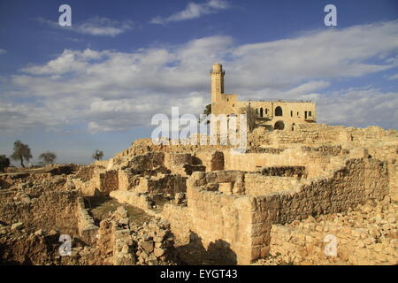 Les montagnes de Jérusalem, Nabi Samuel sur le mont Shmuel, vestiges de la colonisation de l'époque du Second Temple Banque D'Images