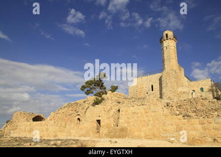 Les montagnes de Jérusalem, Nabi Samuel sur le mont Shmuel, le mur sud de la forteresse des croisés Banque D'Images