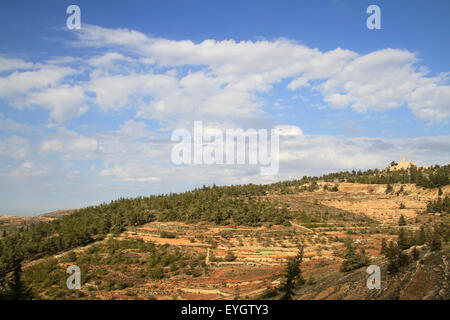 Les montagnes de Jérusalem, Nabi Samuel sur le mont Shmuel Banque D'Images