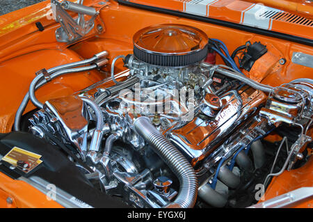 Un moteur de 396 dans une Chevrolet Camaro SS. Banque D'Images