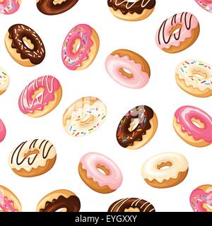 Fond transparent avec les beignets. Vector illustration. Illustration de Vecteur