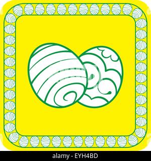 Oeufs de Pâques et vecteur cadre rectangulaire de célébration Illustration de Vecteur
