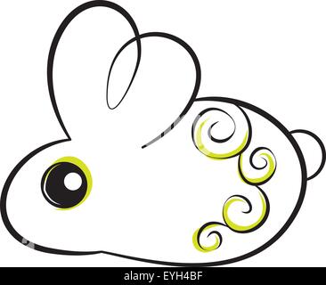 Vector mignon lapin de Pâques avec un motif décoratif Illustration de Vecteur