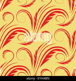Carré transparent vecteur fond jaune avec motif floral rouge Illustration de Vecteur