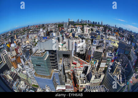 Vue générale de la ville de Shinjuku vu de Shibuya, Tokyo, Japon Banque D'Images