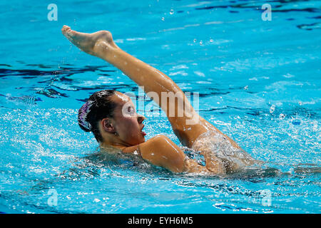 Kazan, Russie. 29 juillet, 2015. Huang Xuechen de Chine effectue au cours de la natation synchronisée solo libre finale aux Championnats du monde de natation 2015 à Kazan, Russie, 29 juillet 2015. Huang a pris la médaille d'argent avec un score de 95,7000 points. Credit : Zhang Fan/Xinhua/Alamy Live News Banque D'Images