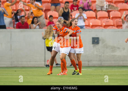 Houston, Texas, USA. 29 juillet, 2015. Houston Dash defender Ellie brosse (24) fête son but pendant le 1er semestre d'un jeu entre l'avancée NWSL Houston Dash et à Kansas City FC Stade BBVA Compass à Houston, TX, le 29 juillet 2015. Credit : Trask Smith/ZUMA/Alamy Fil Live News Banque D'Images