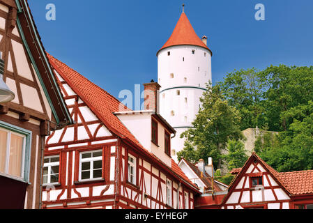 Allemagne, Bade-Wurtemberg : détails architectoniques du centre historique de Biberach an der Riss Banque D'Images