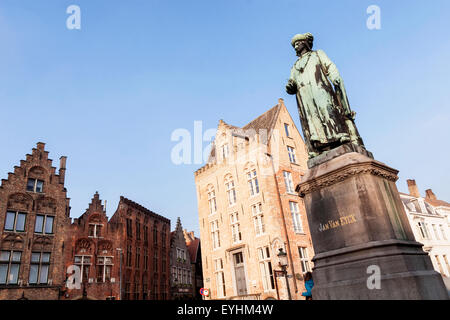 Van Eyck square, Bruges, Belgique Banque D'Images