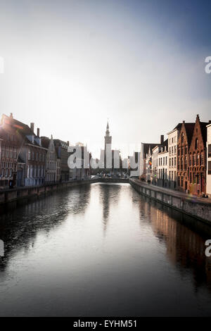 Canal Spiegelrei, Bruges, Belgique Banque D'Images