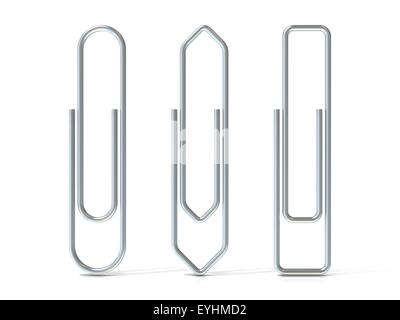 Trombones isolé sur fond blanc, trois formes de base. Silver Banque D'Images