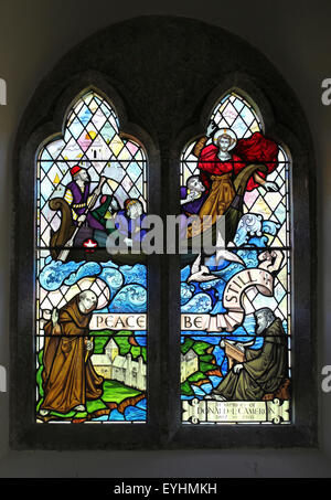 Calmant la tempête le Christ avec Saint Seiriol et St Cybi, Église de St, Seiriol Penmon, Anglesey mur nord du choeur Banque D'Images