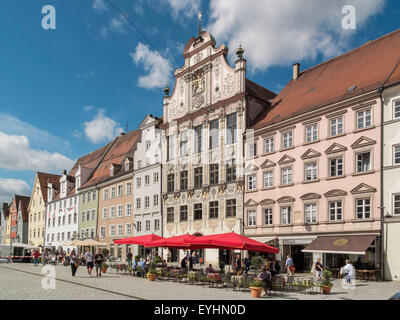 Landsberg am Lech - Main Square avec mairie, Bavière, Allemagne Banque D'Images