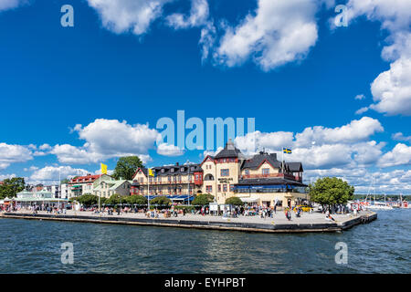 La ville de Vaxholm sur l'archipel suédois Banque D'Images