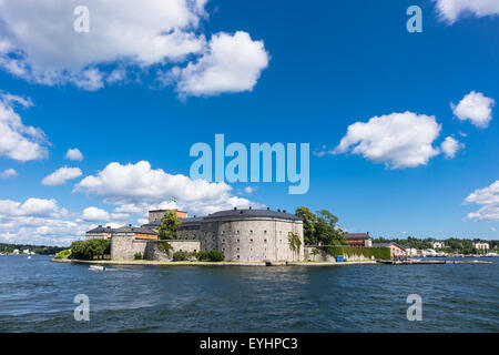 Le château de Vaxholm sur l'archipel suédois Banque D'Images