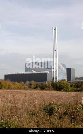 Récemment achevée en fin 2014 de l'énergie à partir de déchets d'électricité power station, Great Blakenham, Suffolk, Angleterre, RU Banque D'Images