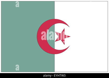 Fahne : Algerien/ Drapeau : l'Algérie. Banque D'Images