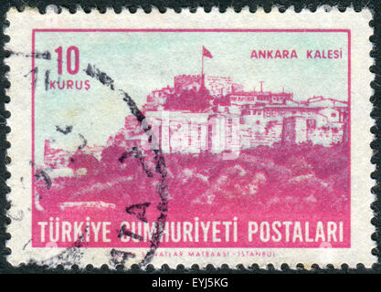 Turquie - circa 1963 : timbre-poste imprimé en Turquie, Ankara Citadel montre, vers 1963 Banque D'Images