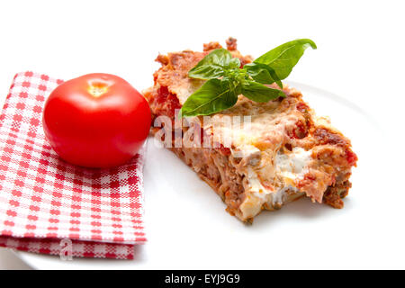 Lasagnes/cannelloni à la tomate et basilic Banque D'Images