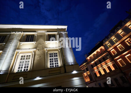 L'éclairage LED dans la vieille ville de Lublin, Pologne, Europe Banque D'Images