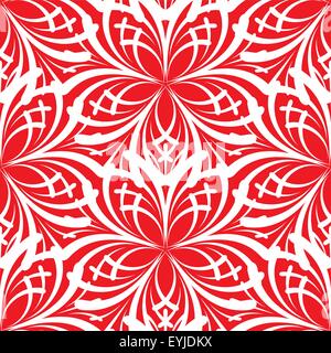 Vector seamless background. Fleurs blanc sur rouge Illustration de Vecteur