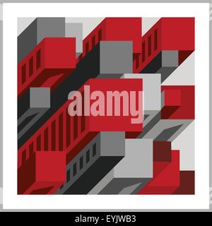 Icône vecteur avec cube 3D des bâtiments pour l'identification de l'entreprise design Illustration de Vecteur