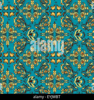 Vector background transparent avec motifs islamiques de Damas et des vagues Illustration de Vecteur