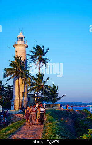 Sri Lanka, Province du Sud, la plage de la côte sud, Galle, vieille ville, fort néerlandais, UNESCO World Heritage site, Lighthouse Banque D'Images