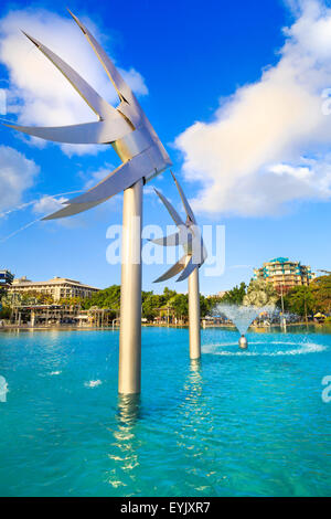 Esplanade Lagoon de Cairns, Queensland. Banque D'Images