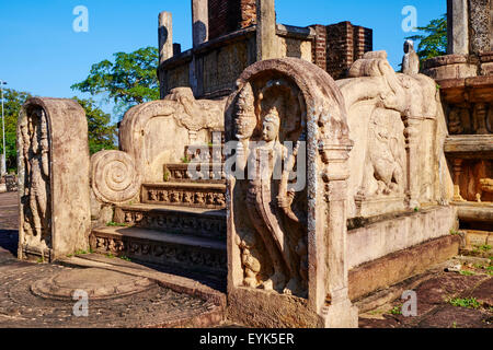 Sri Lanka, Ceylan, Île-de-France, ancienne ville de Polonnaruwa, Site du patrimoine mondial de l'UNESCO, quadrangle, temple Vatadage, Banque D'Images