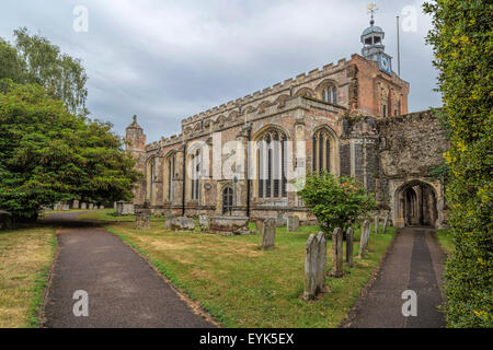 L'église St Mary, construite au xve et xvie siècle, à l'Est Bergholt, dans le Suffolk, East Anglia, Angleterre, Grande-Bretagne, Royaume-Uni. Banque D'Images