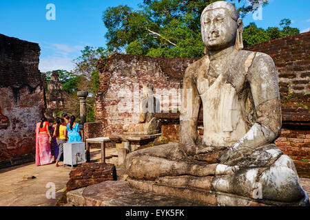 Sri Lanka, Ceylan, Île-de-France, ancienne ville de Polonnaruwa, Site du patrimoine mondial de l'UNESCO, quadrangle, temple Vatadage, Banque D'Images