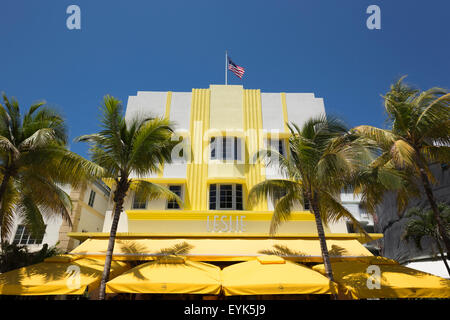LESLIE HOTEL (© ALBERT ANIS 1937) OCEAN DRIVE SOUTH BEACH MIAMI BEACH FLORIDA USA Banque D'Images