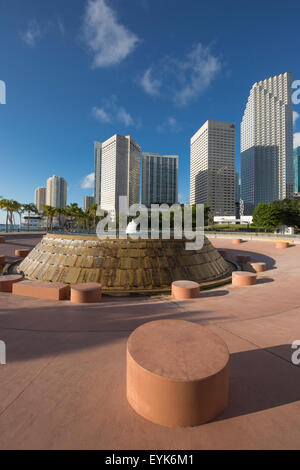 Fontaine POIVRE BAYFRONT PARK CENTRE-VILLE MIAMI FLORIDA USA Banque D'Images