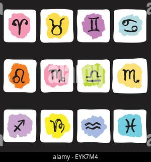 Zodiac Horoscope signes Star, vector set. Illustration de Vecteur