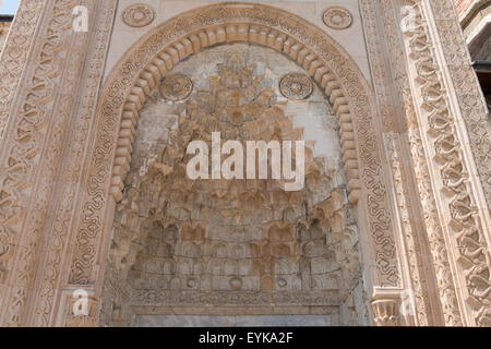 Entrée de la Grande Mosquée de Duras,Mosquée Esrefoglu, Konya, Turquie Banque D'Images