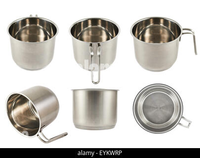 Marmite en acier inoxydable isolé Banque D'Images