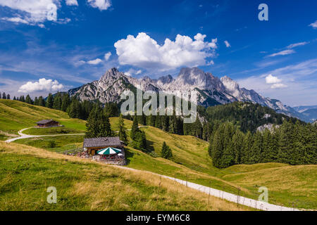 L'Autriche Salzburger Land (ferderal, province de Salzbourg), Pinzgau, Weißbach près de Lofer, Litzlalm contre Reiter Alpe, Banque D'Images