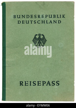 Ancien passeport allemand, ch. 1956, l'Allemagne, de l'Europe Banque D'Images