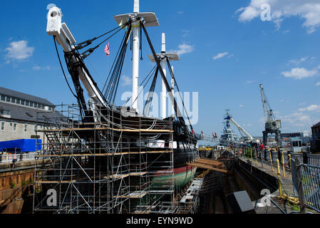 USS Constitution en cale sèche museum Boston USA Banque D'Images