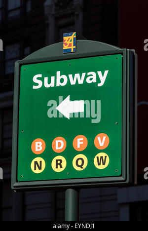 New York City Subway Sign Banque D'Images