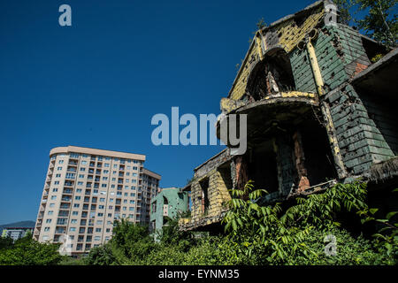 La guerre civile de 1992-1995 a détruit des bâtiments, Sarajevo, Bosnie et Erzegovina Banque D'Images