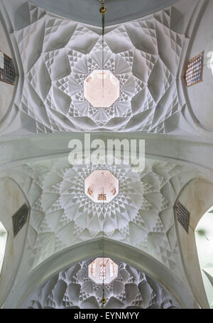 Salle voûtée Qajar, Shah Nematollah ou Ni'mat Allah Vali Shrine, Mahan, Iran Banque D'Images