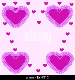 Grands et petits coeurs roses pattern abstract background Valentine jour Illustration de Vecteur