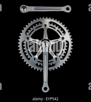 Vintage Campagnolo record chainset à partir des années 1970. Banque D'Images