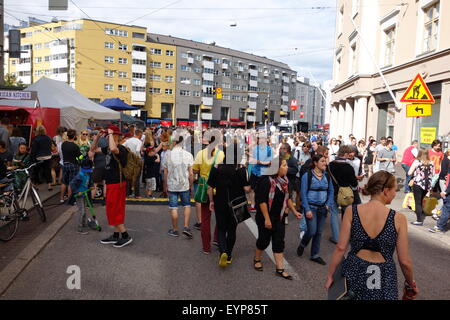 Cinquième Kallio Block Party à Helsinki, Finlande Banque D'Images